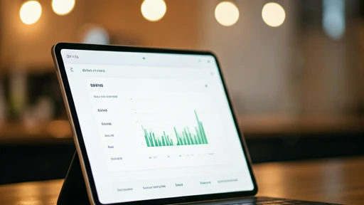 Rendu photoréaliste du tableau de bord Guava sur une tablette haut de gamme sur un comptoir de restaurant, montrant les commandes en direct et les principales métriques
