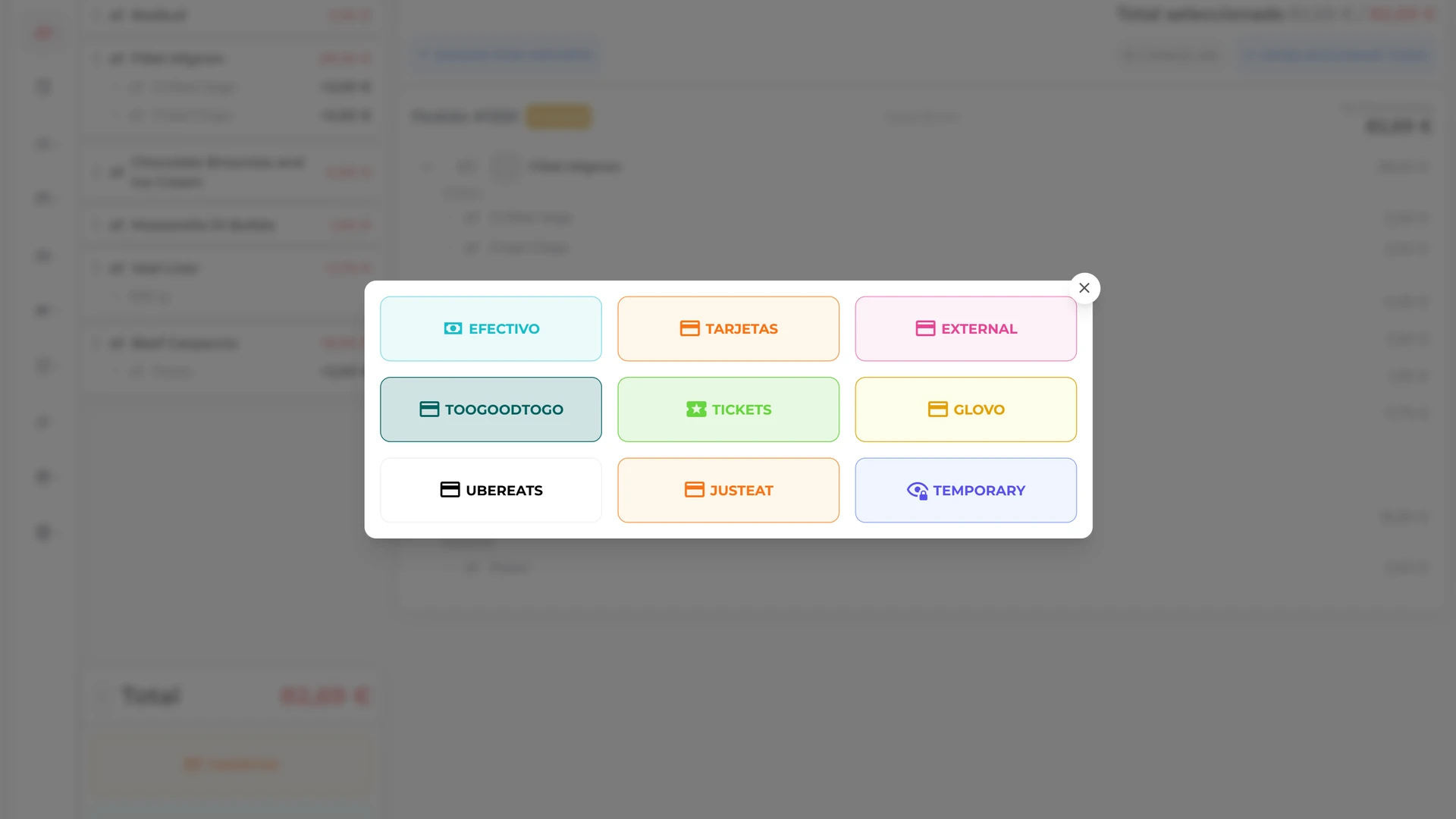 Integrated payment terminal in a restaurant