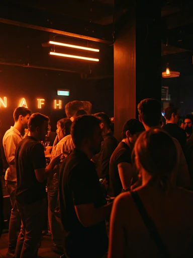 Multidão agitada da vida noturna